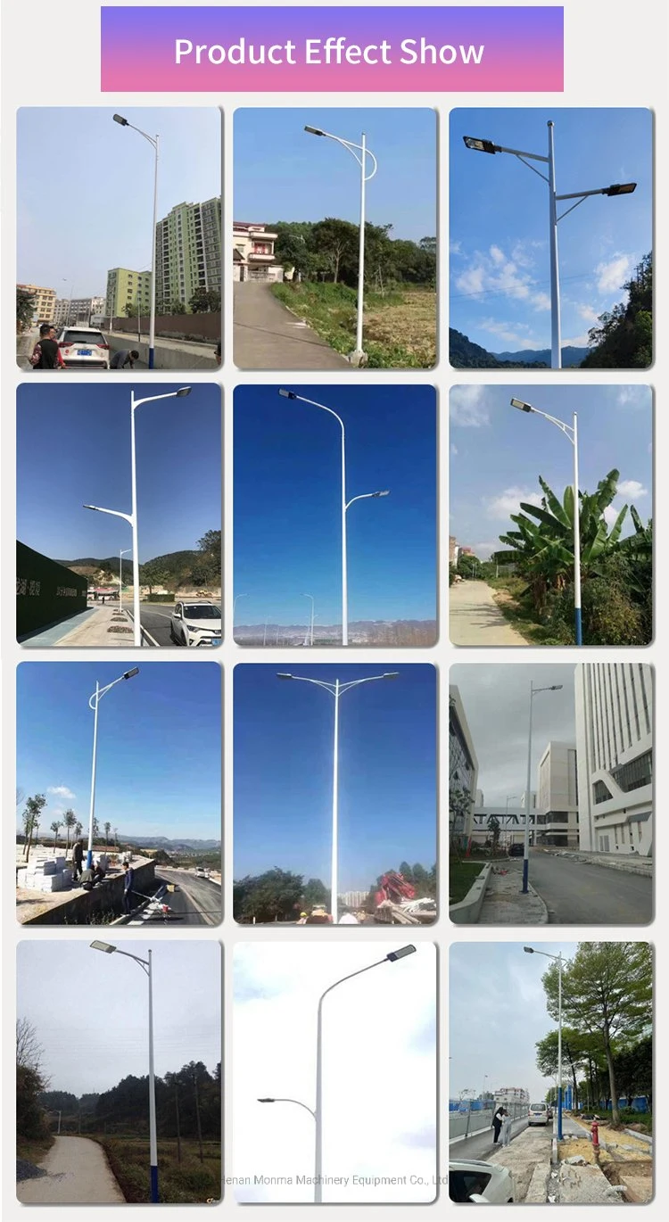 Factory Used Stainless Steel Outdoor LED Galvanized Double Arm Single Arm 6m 8m 10m 12m Double and Single Arm Price Galvanized Steel Solar Street Light Pole Lam