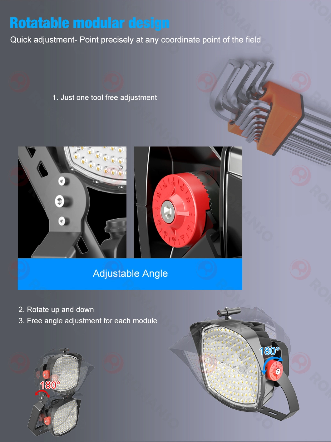 Powerful Stadium Lights Outdoor IP65 LED Flood Lighting for Stadium