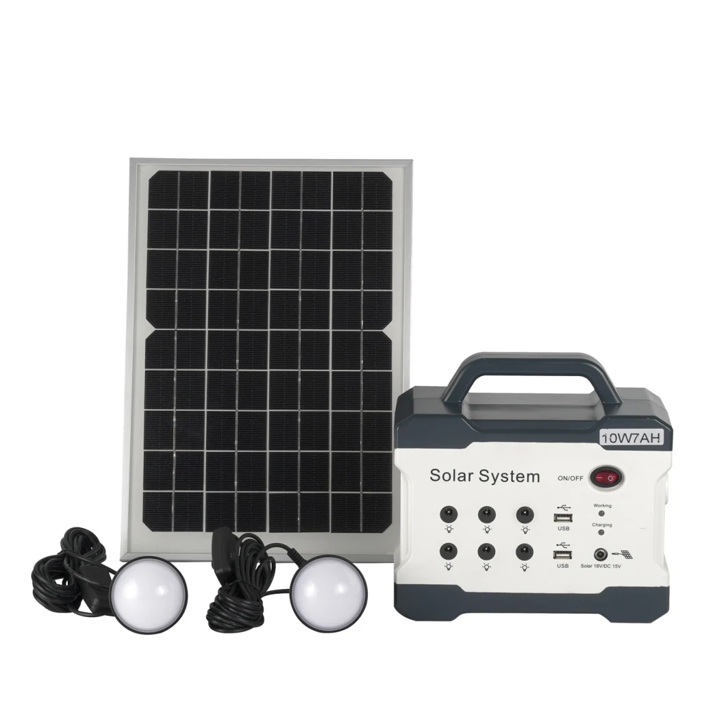 New Mini Home Solar Panel System 18V 10W Solar Lighting Kits with FM