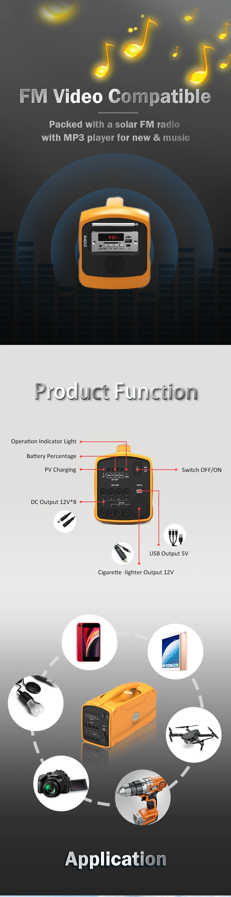 Solar Power Bank Mobile Power Station Mini Solar Generator with 60W ETFE PV Panel