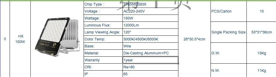 China Factory 50W/100W/150W/200W/300W LED Outdoor Light LED Floodlight